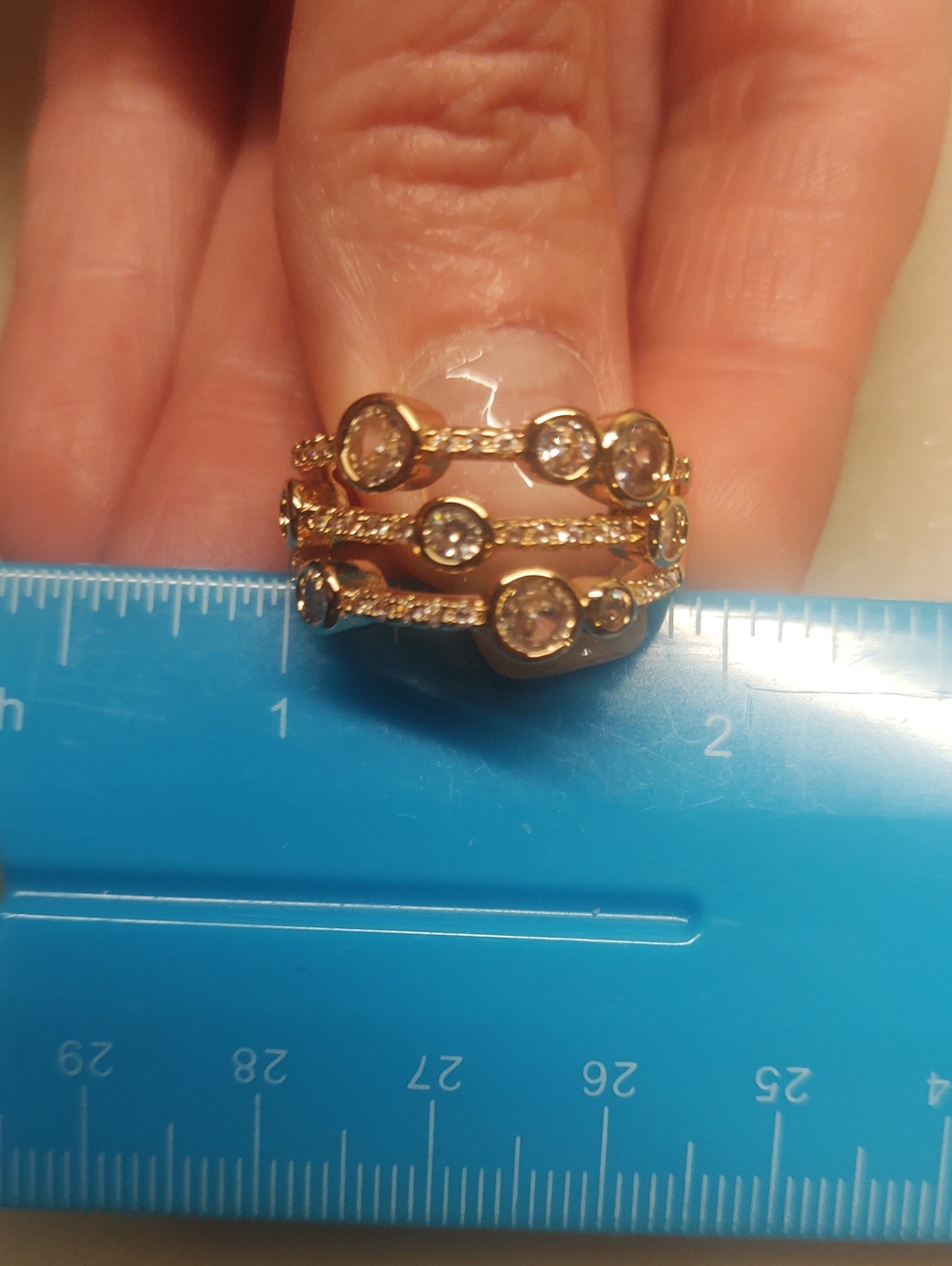 BOGO! NEW! Multi CZ Gold Ring Size 8 - Picture 5 of 7